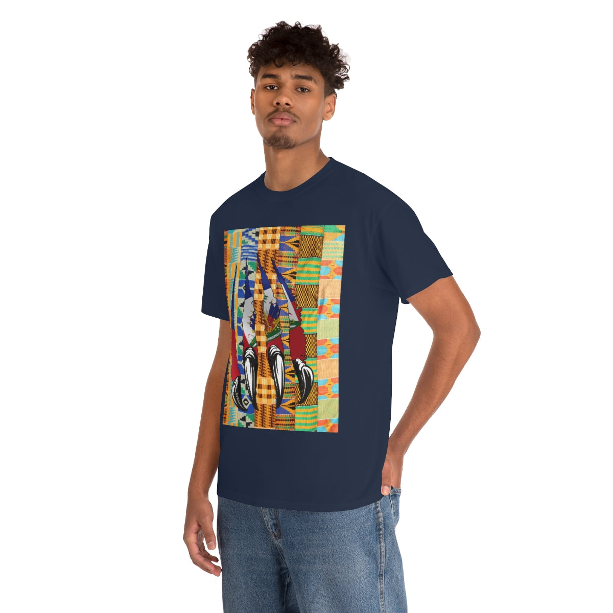 Haitian Panther Tee Shirt | Haiti Flag Kente T-Shirt