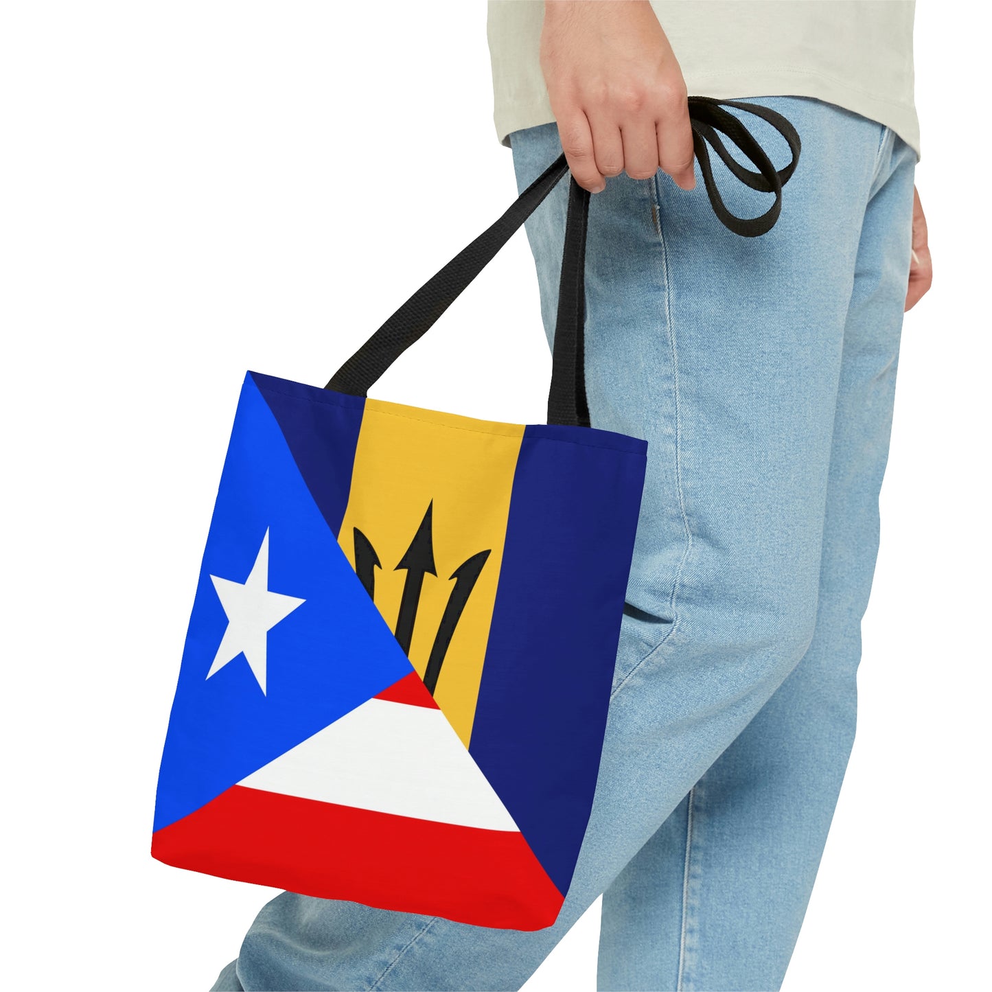 Bajan Puerto Rican Flag Puerto Rico Barbados Tote Bag | Shoulder Bag