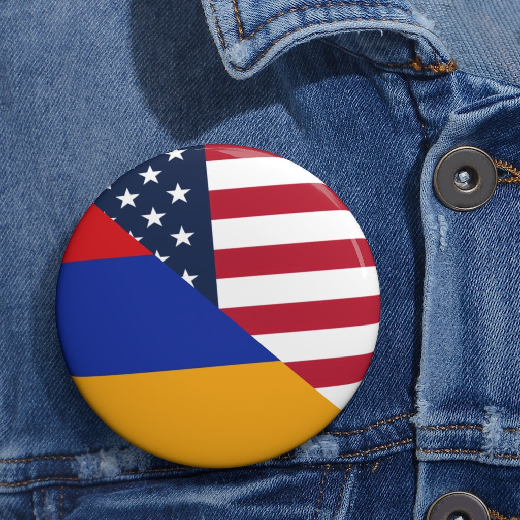 Armenian American Flag Pin Button | Armenia USA America