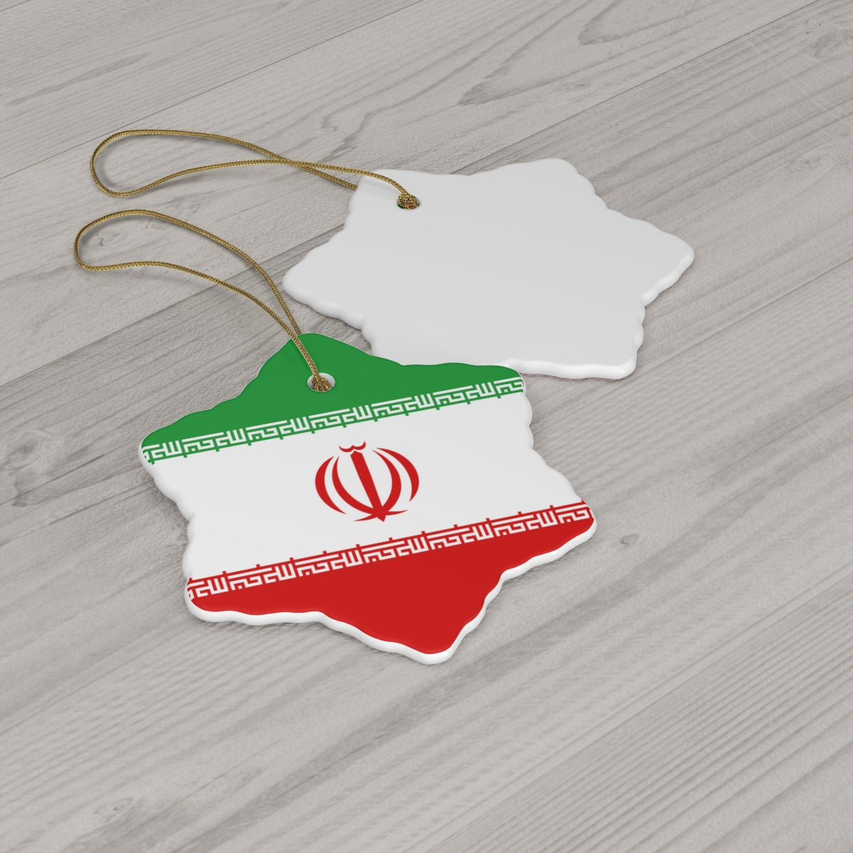 Iran Flag Ceramic Ornaments | Iranian Christmas Tree