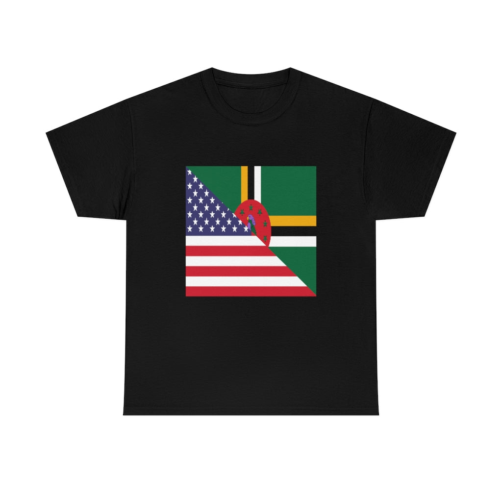 Dominica American Flag Tee Shirt | Dominican USA Tshirt