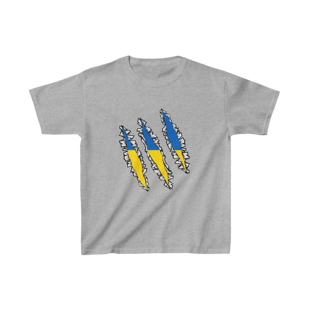 Kids Ukrainian Flag Slash Ukraine Inside T-Shirt | Unisex Tee Shirt