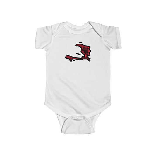 Red Jean Jacques Dessalines Island Baby Bodysuit | Haiti Ayiti Haitian Baby