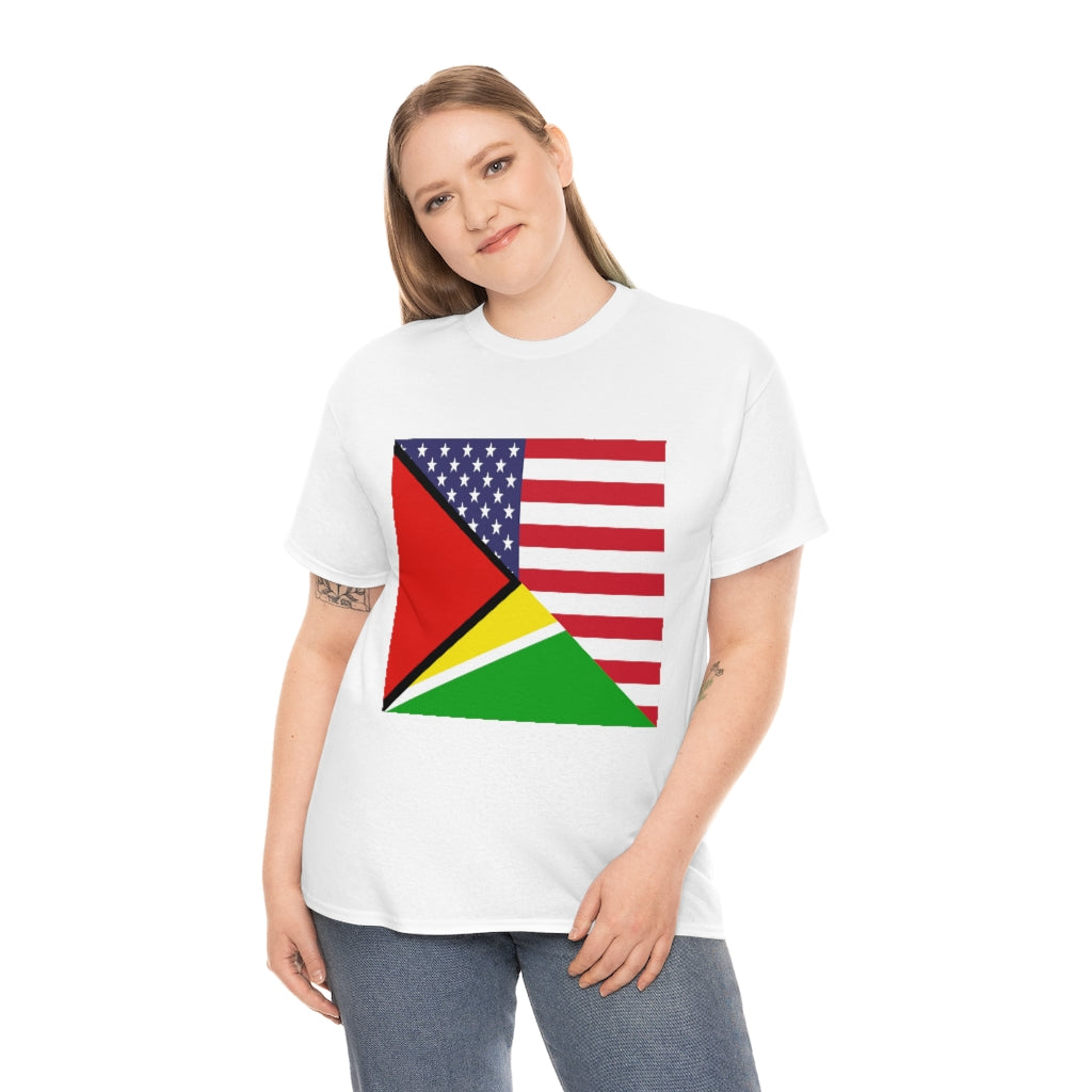 Guyanese American Flag Tee Shirt | Unisex Guyana USA Tshirt