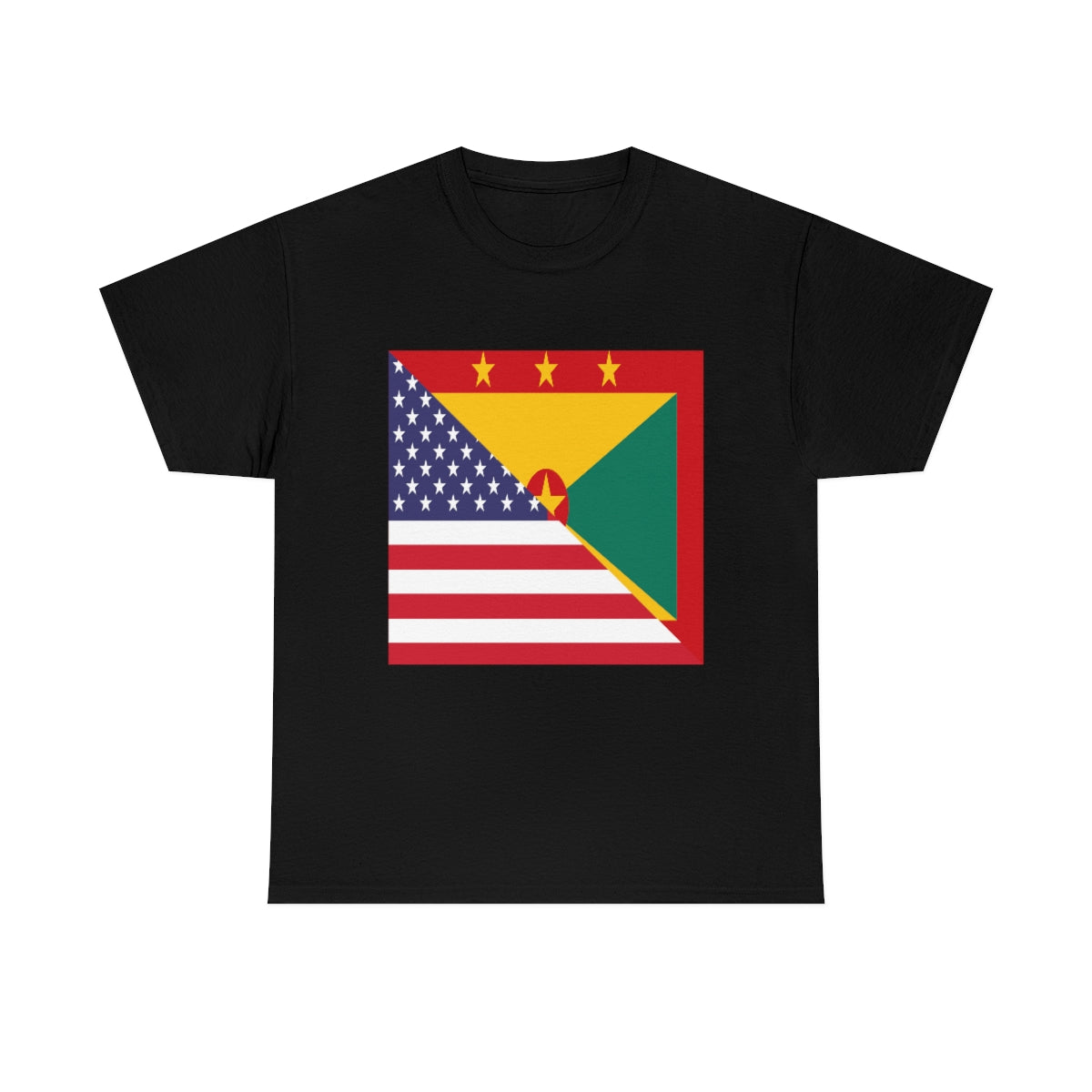 Grenadan American Flag Half Grenada USA T-Shirt | Unisex Tee Shirt