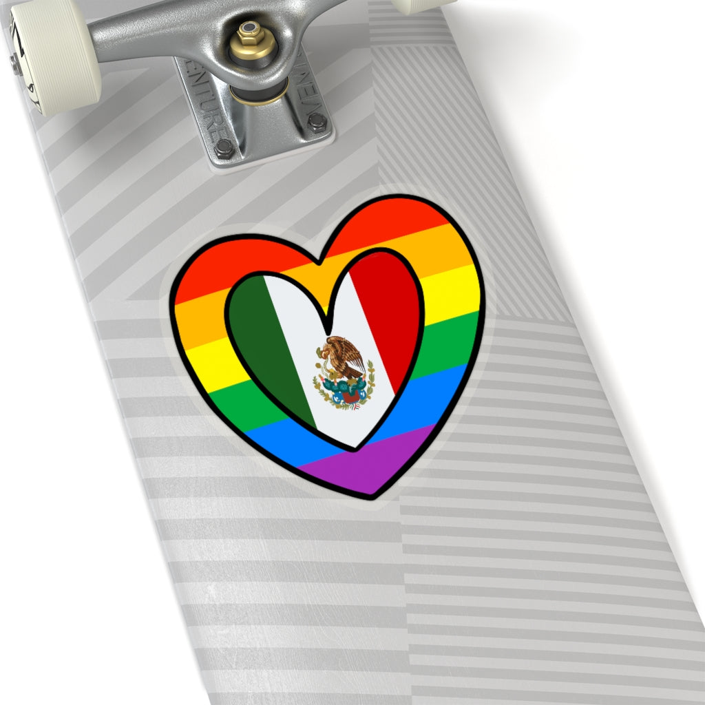 Mexican Pride Rainbow Flag Heart Sticker | Mexico Pride Month Accessory