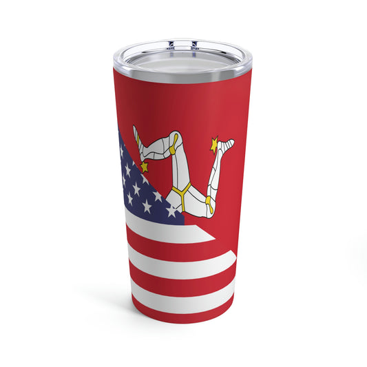 Isle of Man American Flag Manx USA Tumbler 20oz