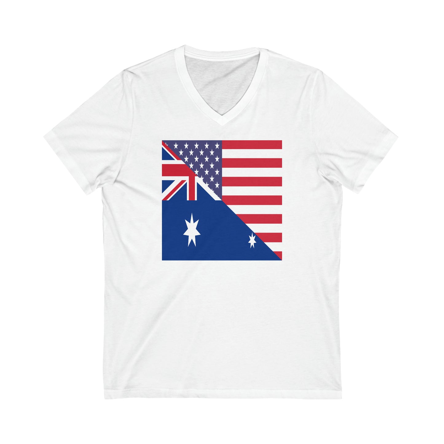 Australian American Flag Australia USA V-Neck T-Shirt | Unisex Vee Shirt