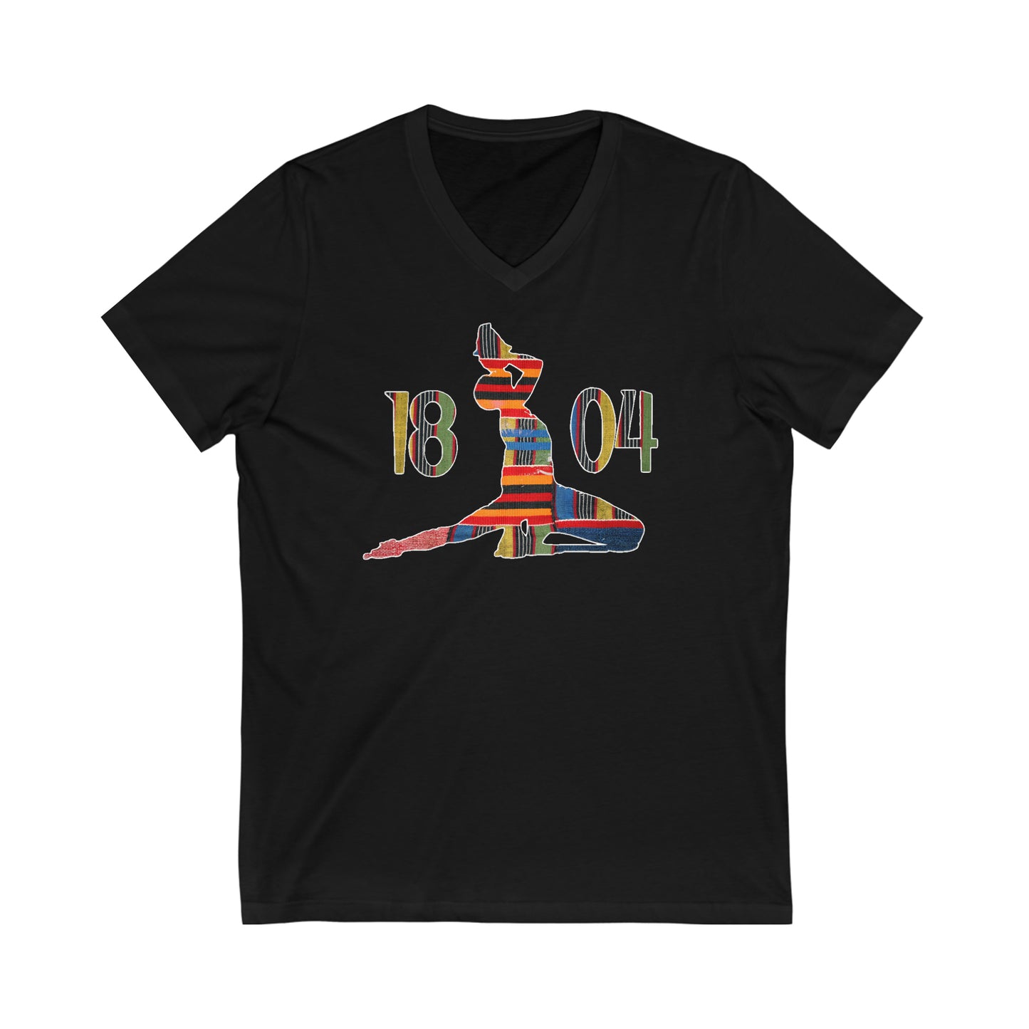 Kente Neg Marron 1804 Haiti | Haitian Neg Mawon V-Neck T-Shirt | Unisex Vee Shirt