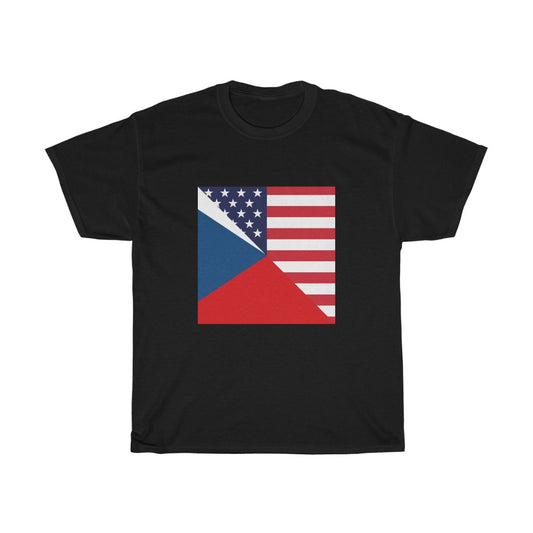 Czech Republic American Flag Tee | Unisex Czechia USA Shirt