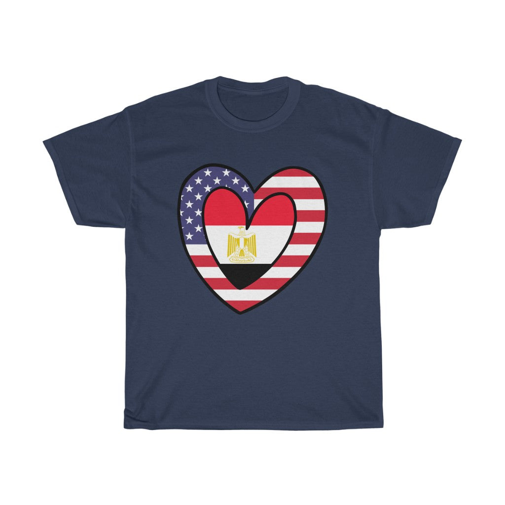 American Egypt Flag Inner Heart Tee | Unisex Egyptian USA Shirt