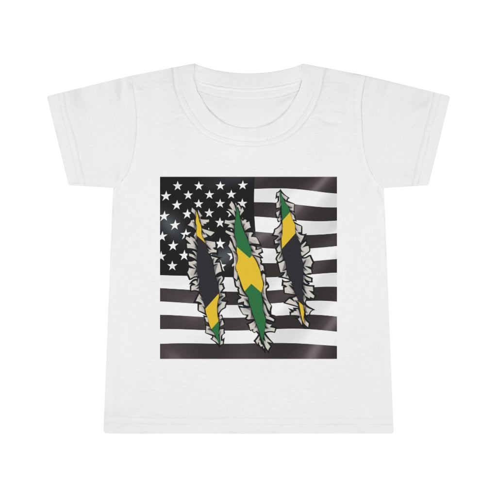 Toddler Jamaican American Flag T-Shirt | Jamaica USA Boy Girl Clothes