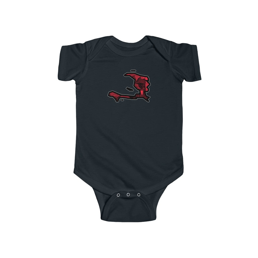 Red Jean Jacques Dessalines Island Baby Bodysuit | Haiti Ayiti Haitian Baby