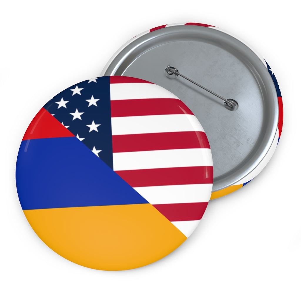 Armenian American Flag Pin Button | Armenia USA America