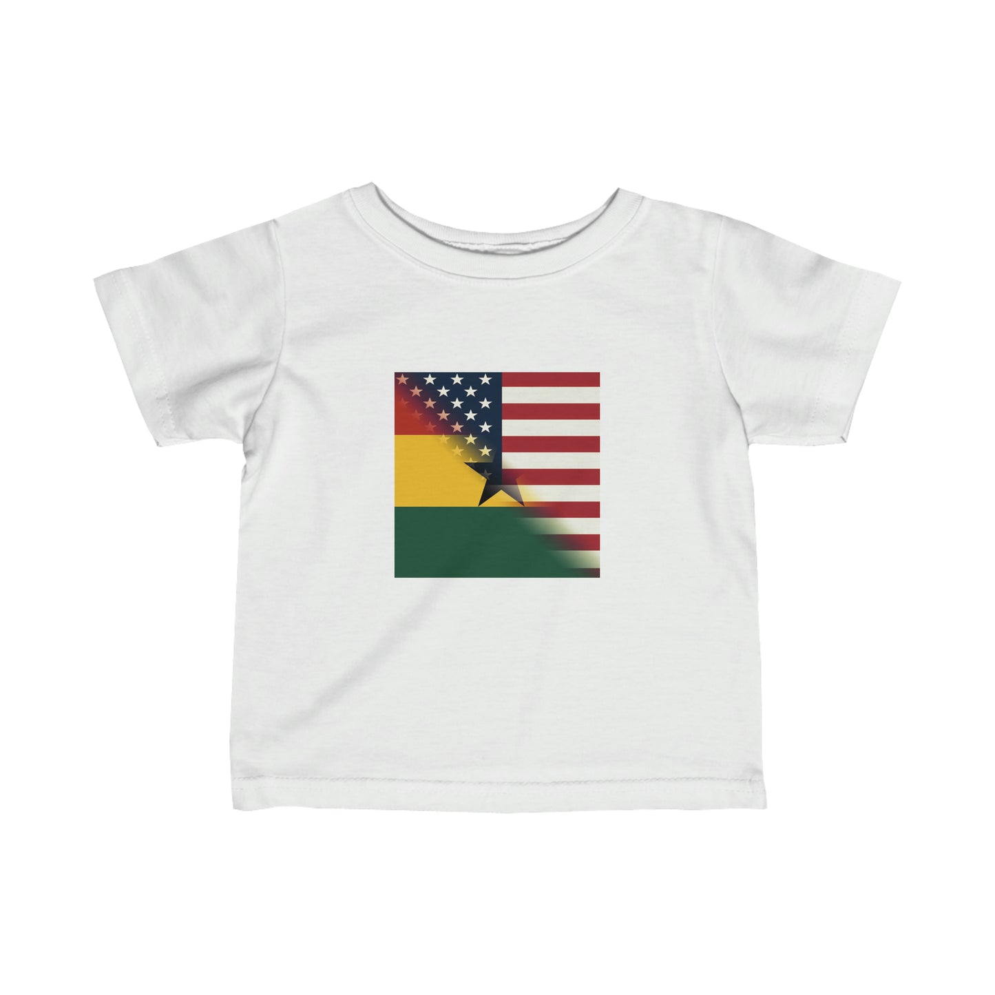 Infant Ghana America Flag | Half Ghanaian Toddler Tee Shirt