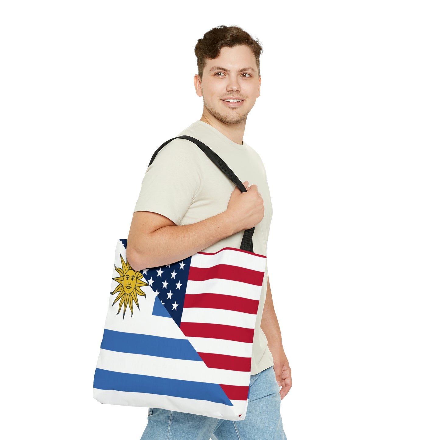 Uruguay American Flag Half Uruguayan USA Tote Bag | Shoulder Bag