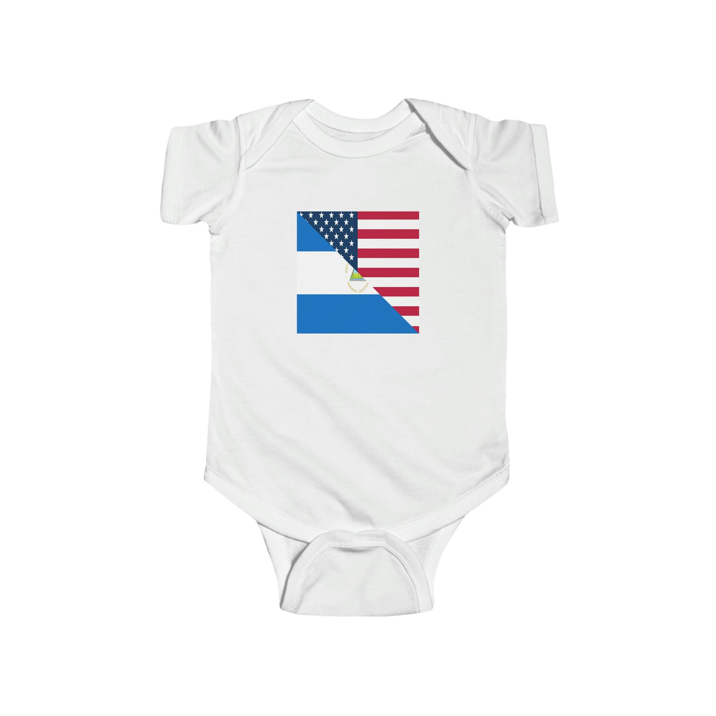 Nicaraguan American Flag Half Nicaragua USA Baby Bodysuit | Newborn Boy Girl