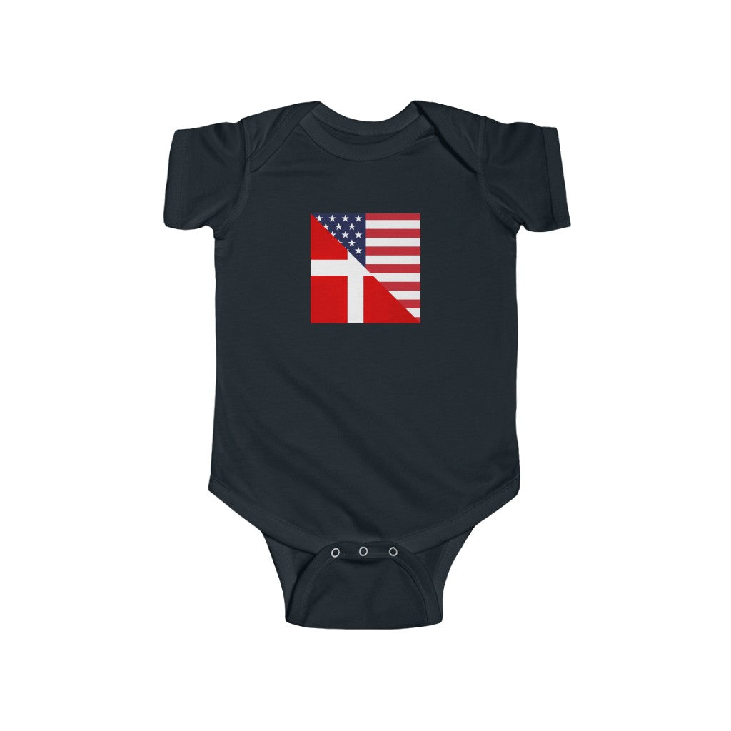 Denmark American Flag Baby Bodysuit | Danes Danish Baby Girl Boy