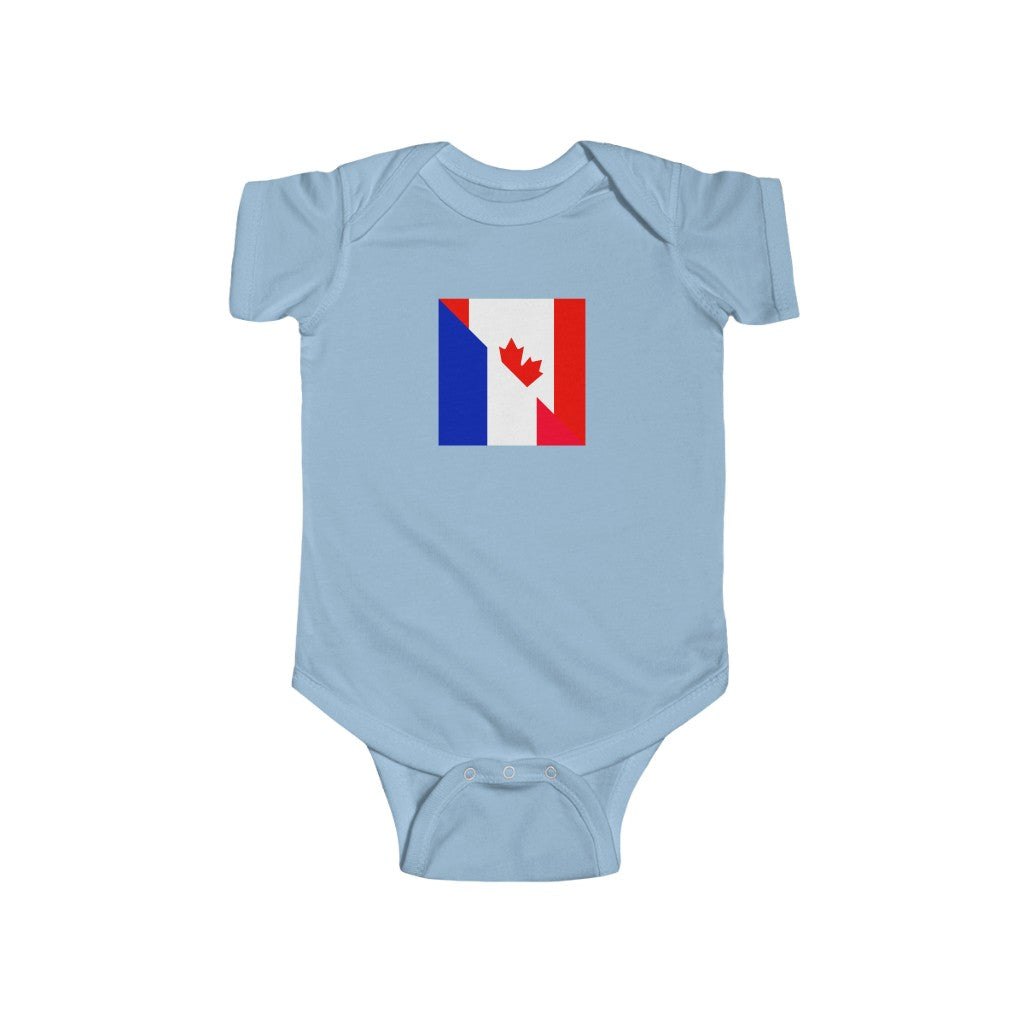 French Canadian Flag Baby Bodysuit | Canada France Newborn Clothes