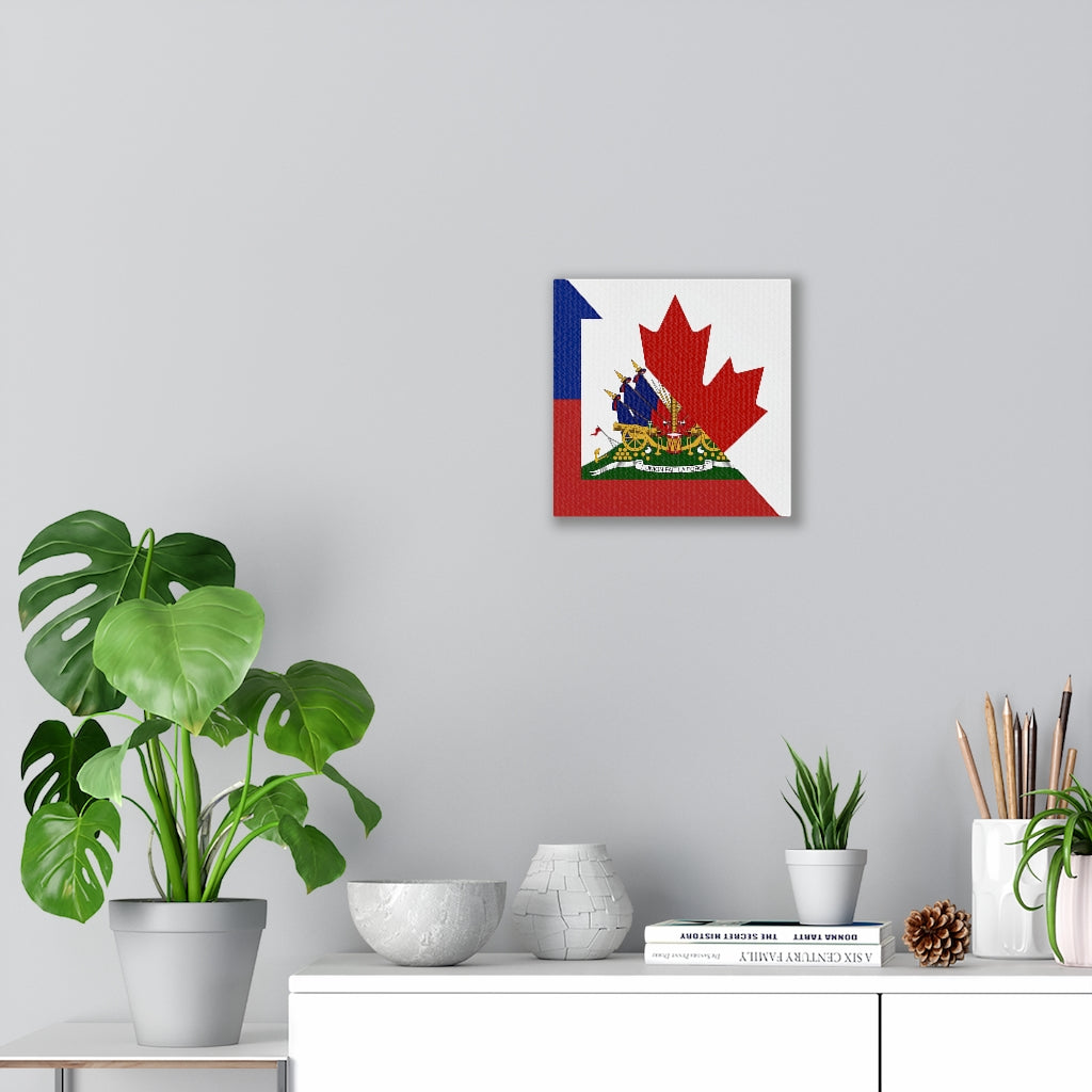 Haitian Canadian Flag Canvas Gallery Wraps | Haiti Canada