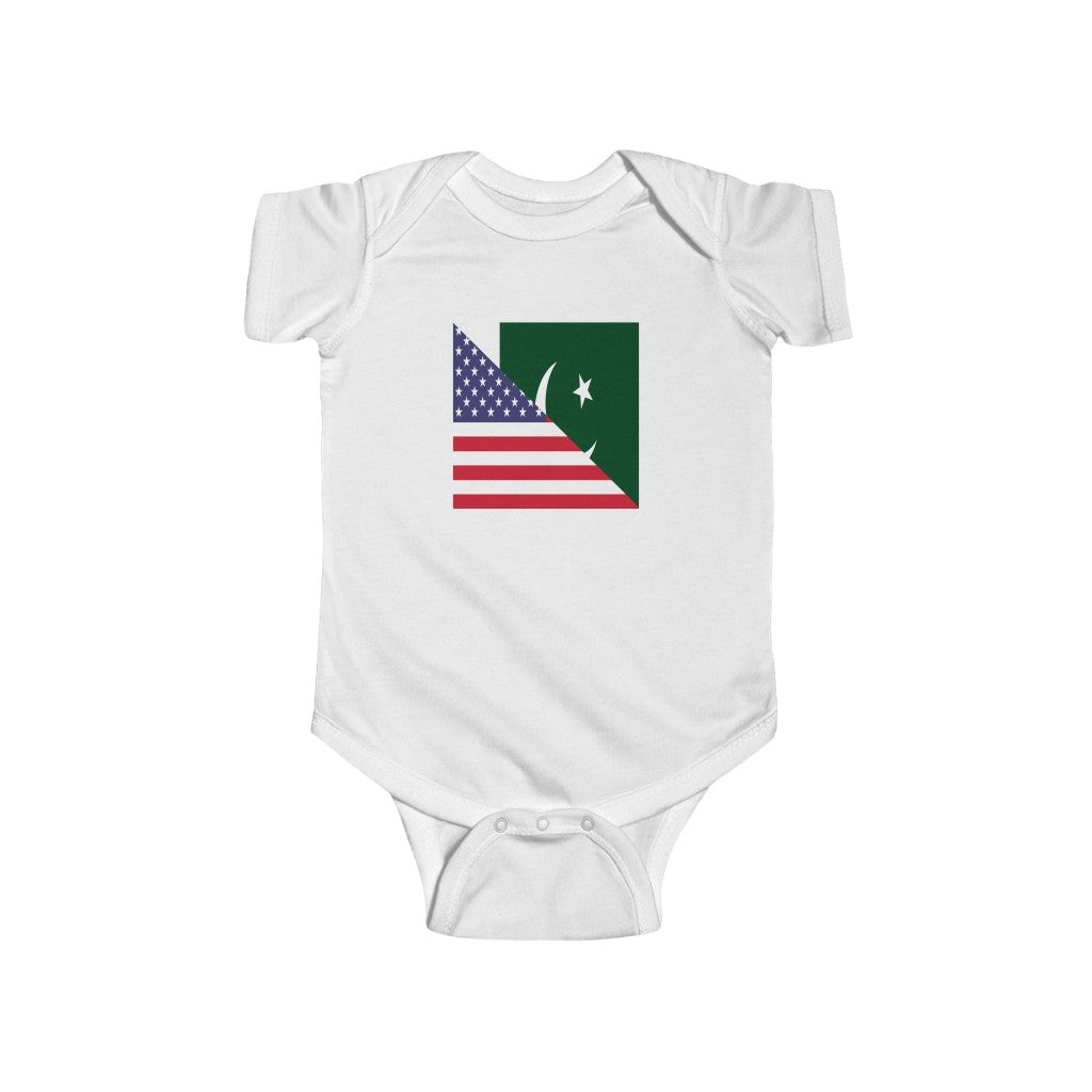 Pakistani American Flag Baby Bodysuit | Pakistan USA Newborn Boy Girl