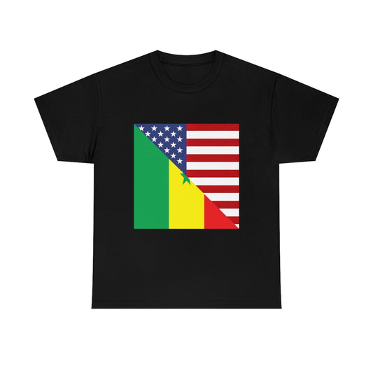 Senegal American Flag T-Shirt | Unisex USA Senegalese Boy Girl Tee Shirt