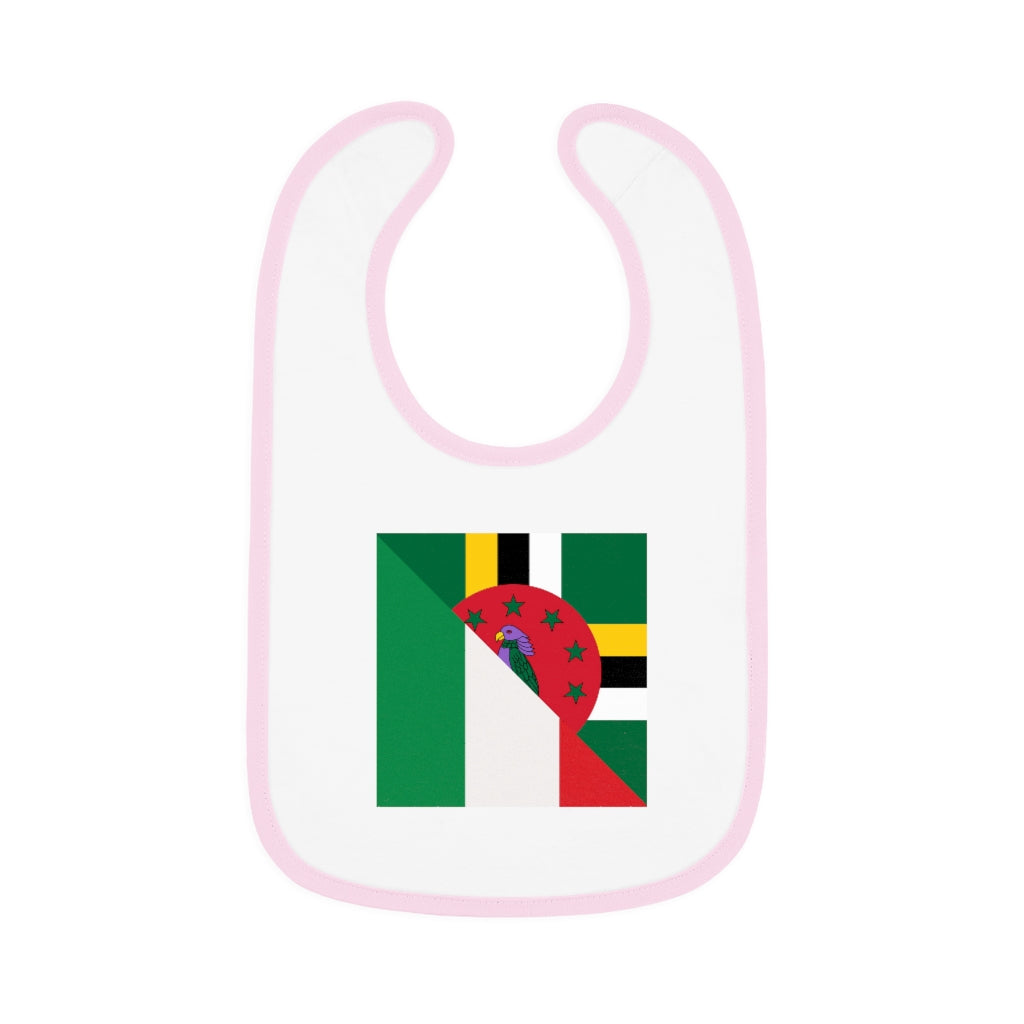 Dominican Italian Flag Baby Bib | Half Italy Dominica Newborn Bib