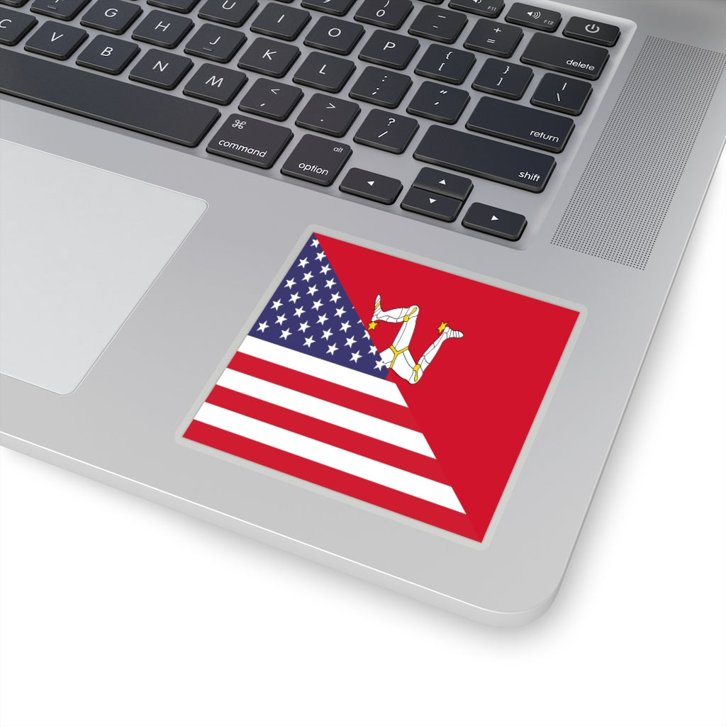 Isle of Man American Flag Sticker | USA Mann Accessory