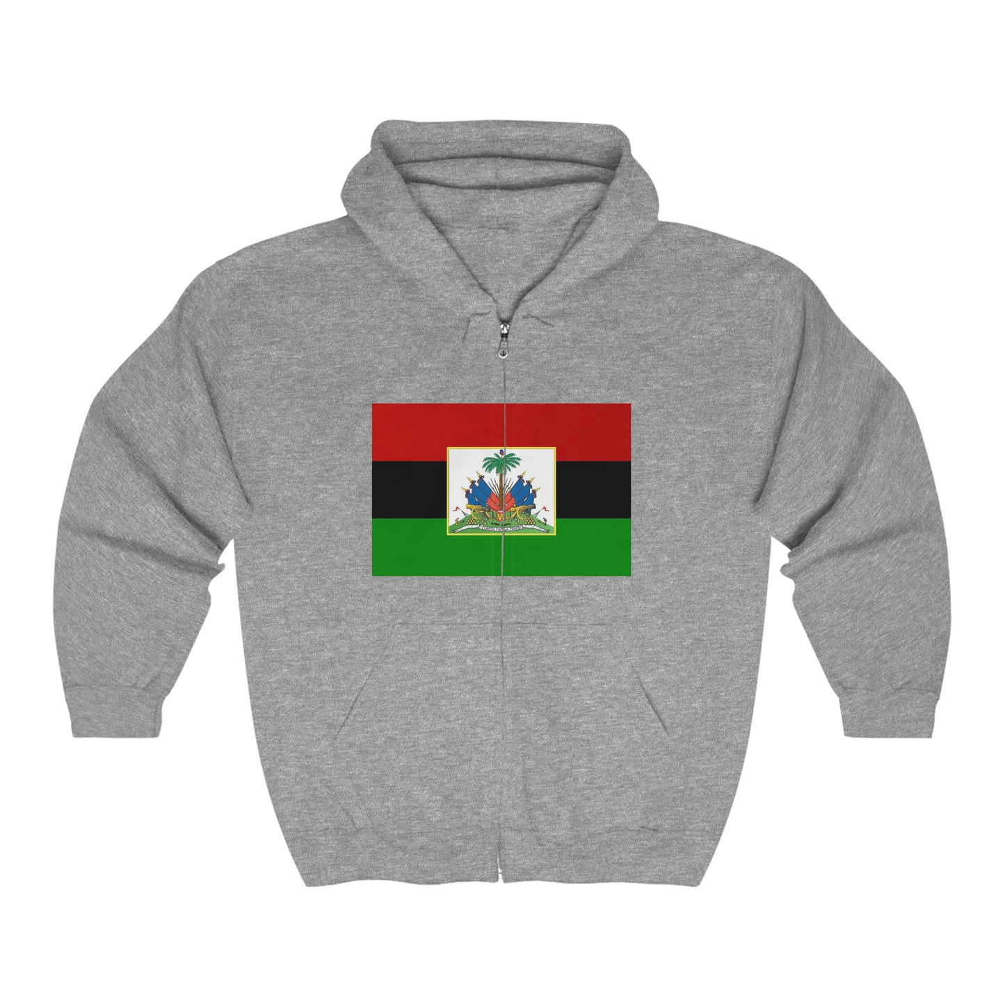 Pan-African Haitian Flag | Pan African Haiti Zip Hoodie | Hooded Sweatshirt