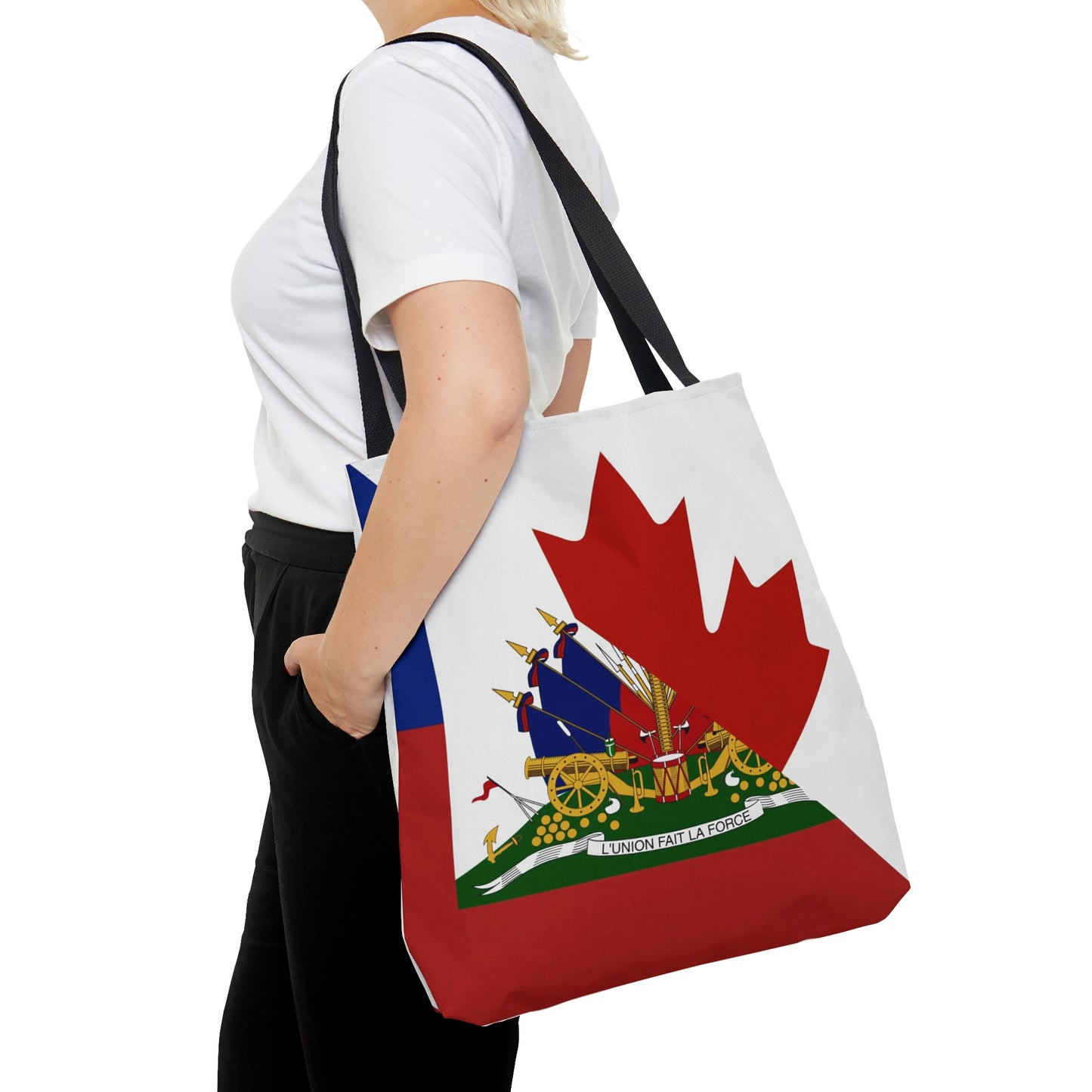 Haitian Canadian Flag | Half Haiti Canada Canadien Tote Bag | Shoulder Bag