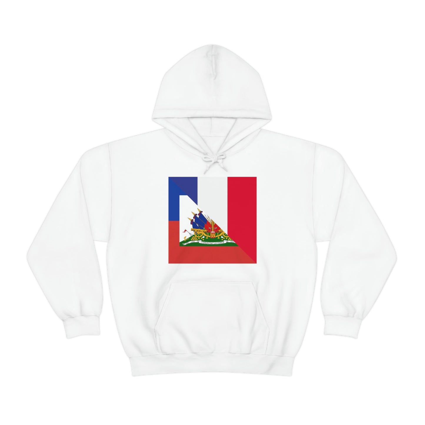 Haitian French Flag Half Haiti France Hoodie | Unisex Pullover Hooded Sweatshirt