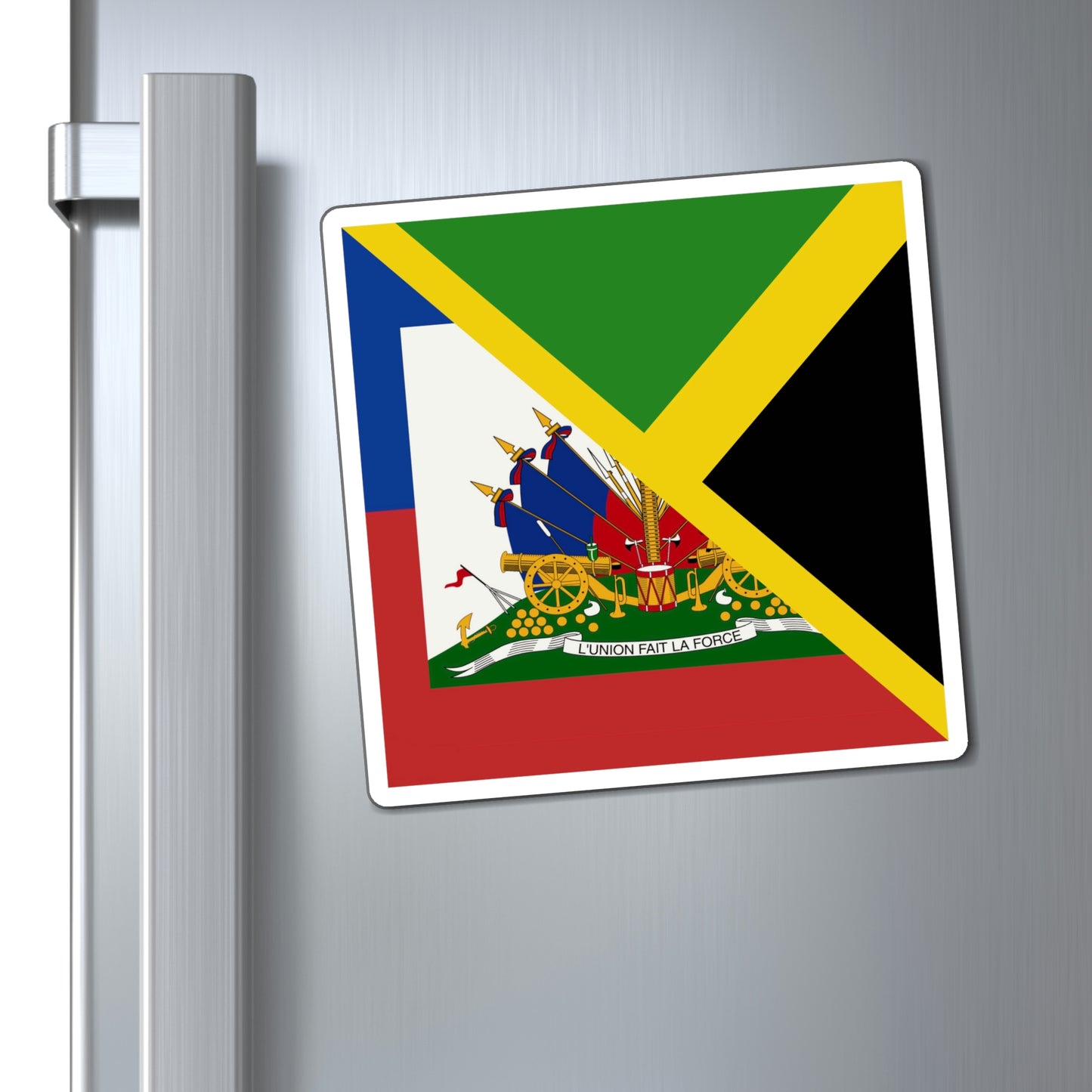 Haitian Jamaican Flag | Half Jamaica Haiti Magnet