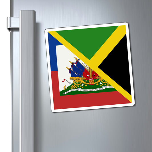 Haitian Jamaican Flag | Half Jamaica Haiti Magnet