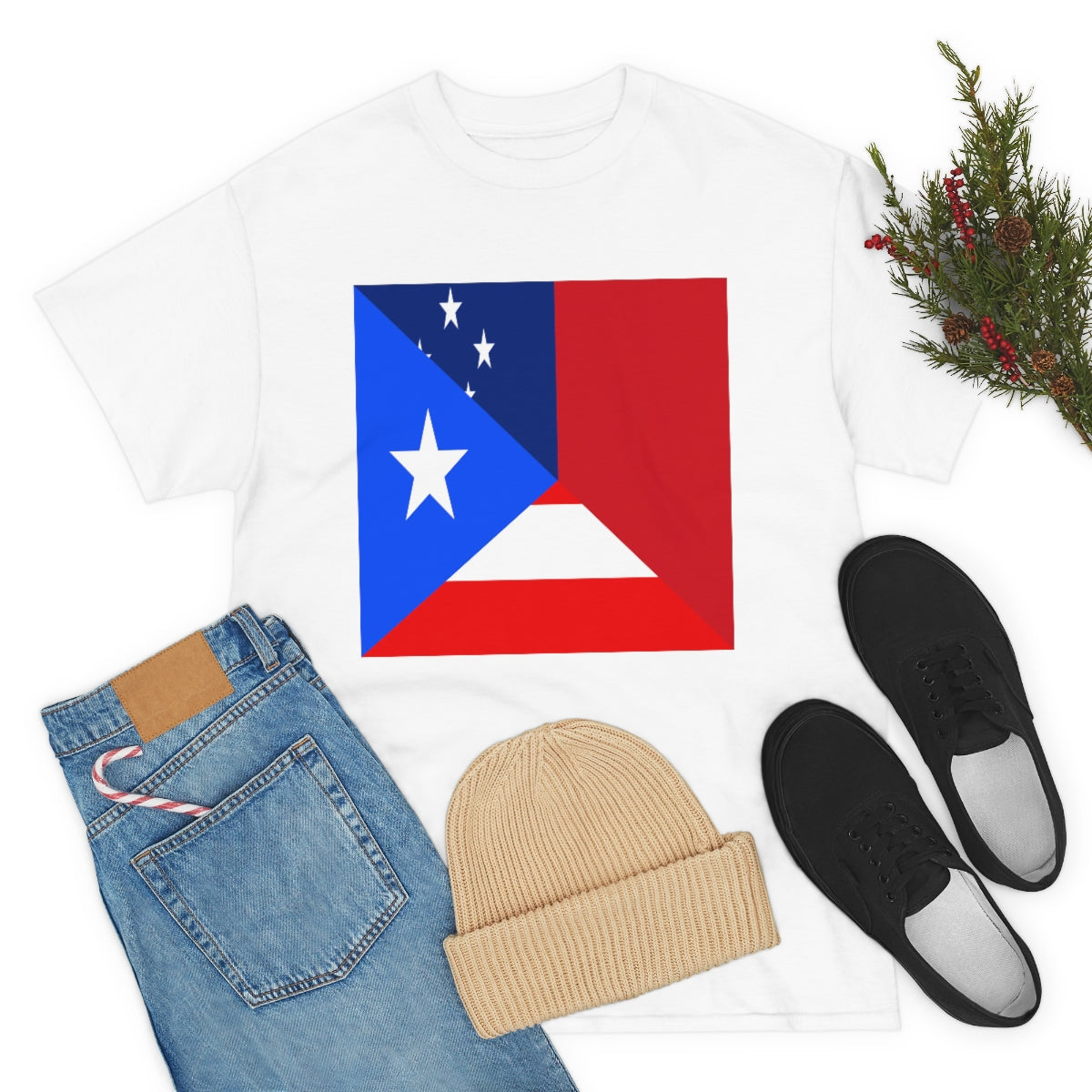 Puerto Rico Samoa Flag Half Puerto Rican Samoan T-Shirt | Unisex Tee Shirt