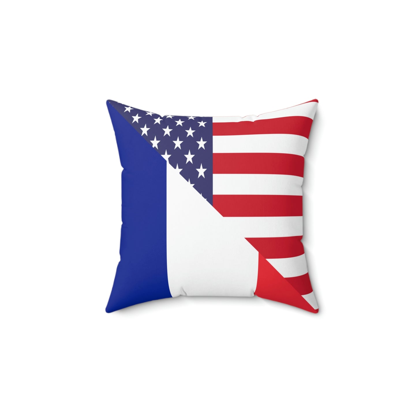 French American Flag France USA Spun Polyester Square Pillow