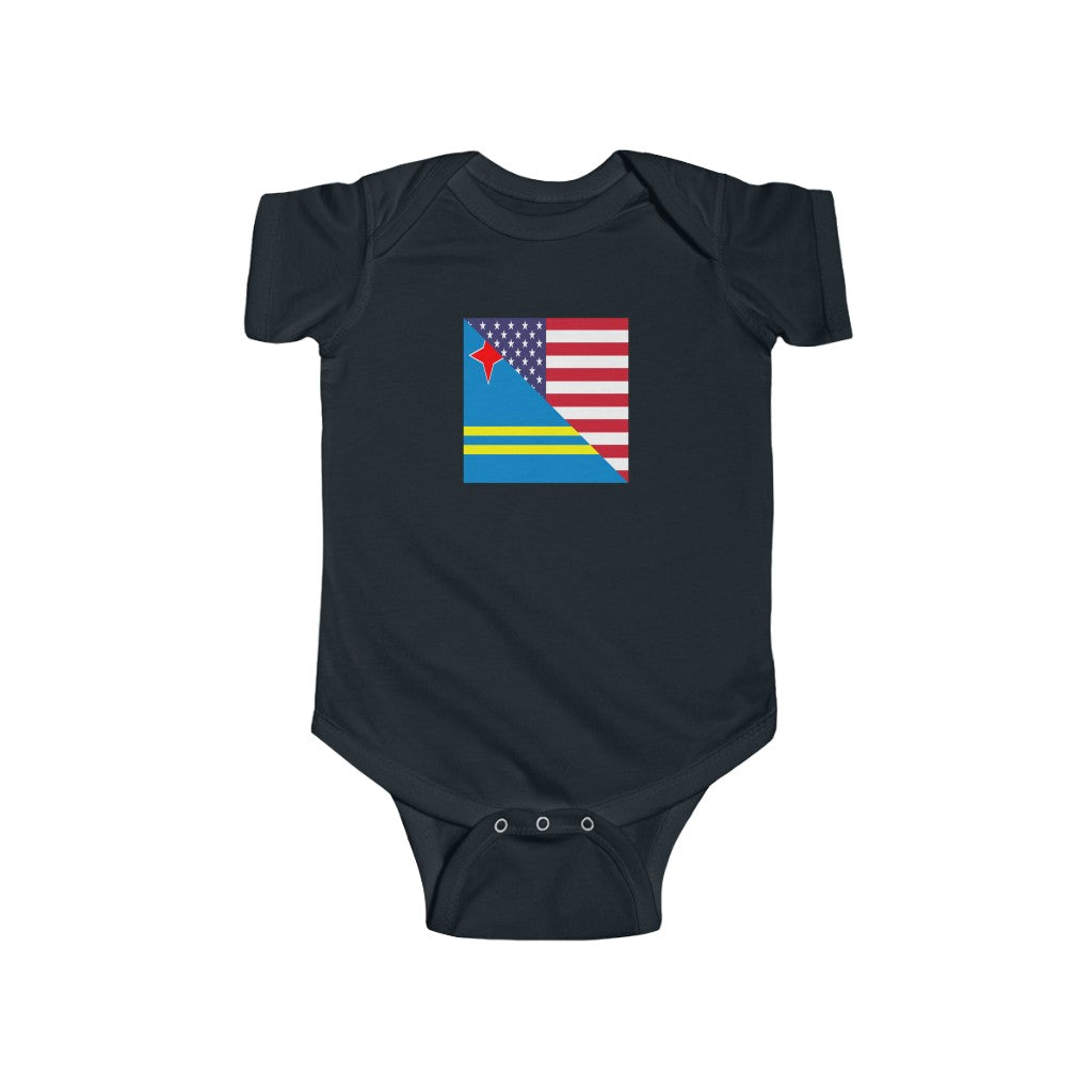 Aruban American Flag Baby Bodysuit | Aruba USA Newborn