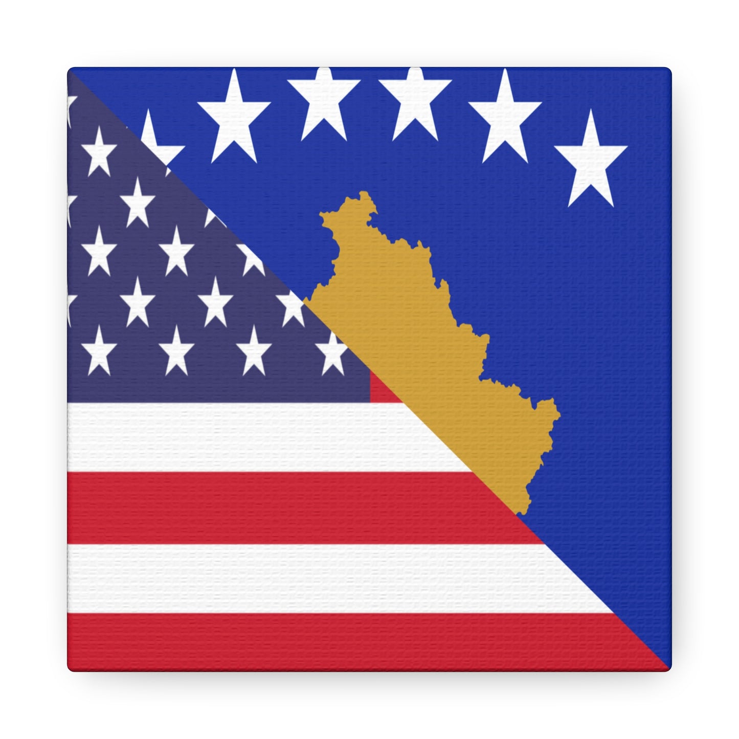 Kosovo American Flag Kosovar Canvas Gallery Wraps | Wall Art