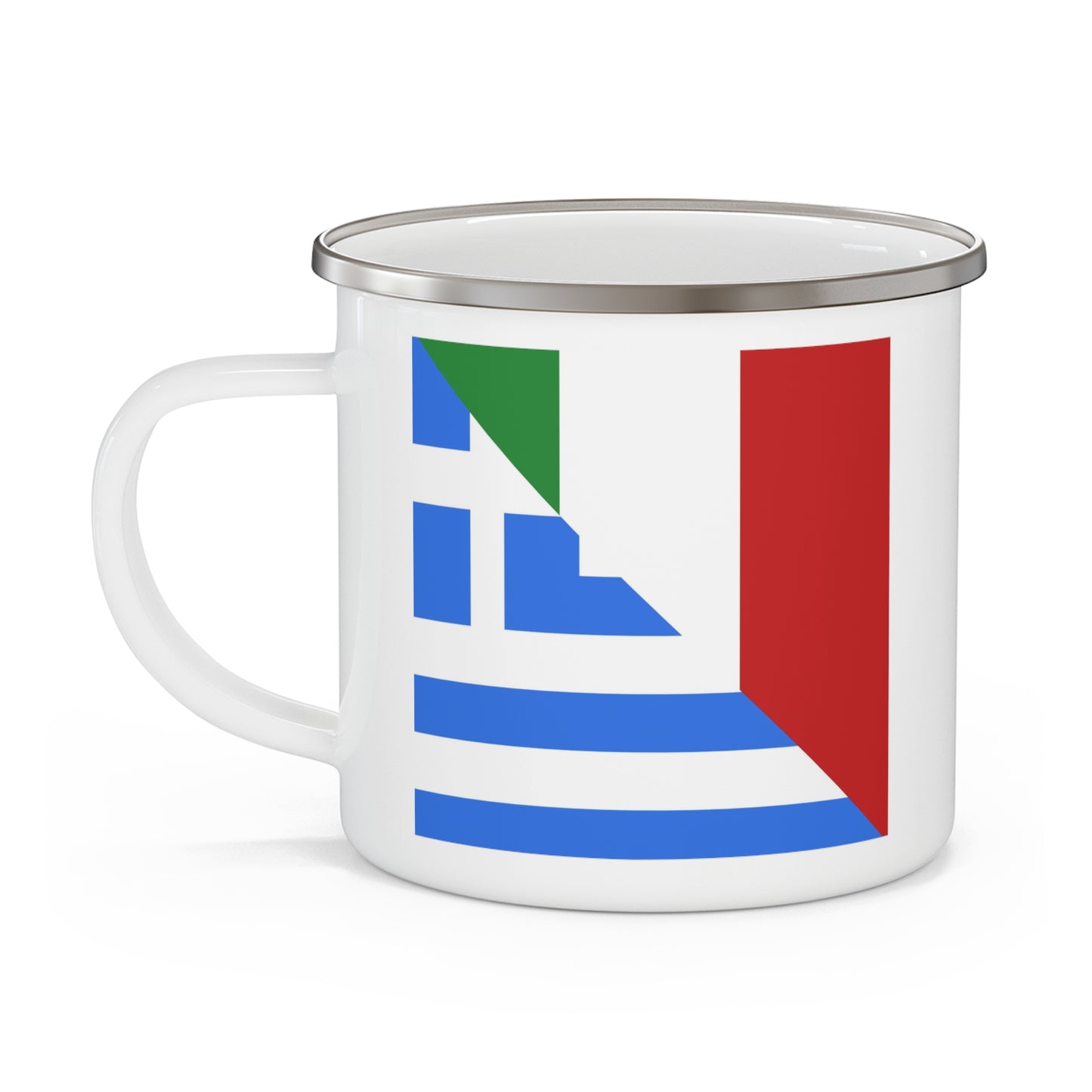 Greek Italian Flag Half Greece Italy 12oz Enamel Mug