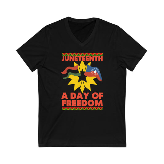 Juneteenth A Day of Freedom June 19 1965 V-Neck T-Shirt | Unisex Vee Shirt