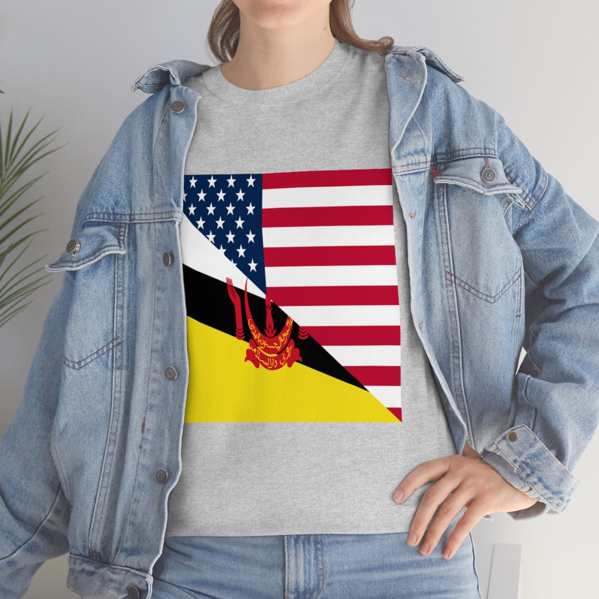 Brunei American Flag Half Bruneian USA T-Shirt | Unisex Tee Shirt