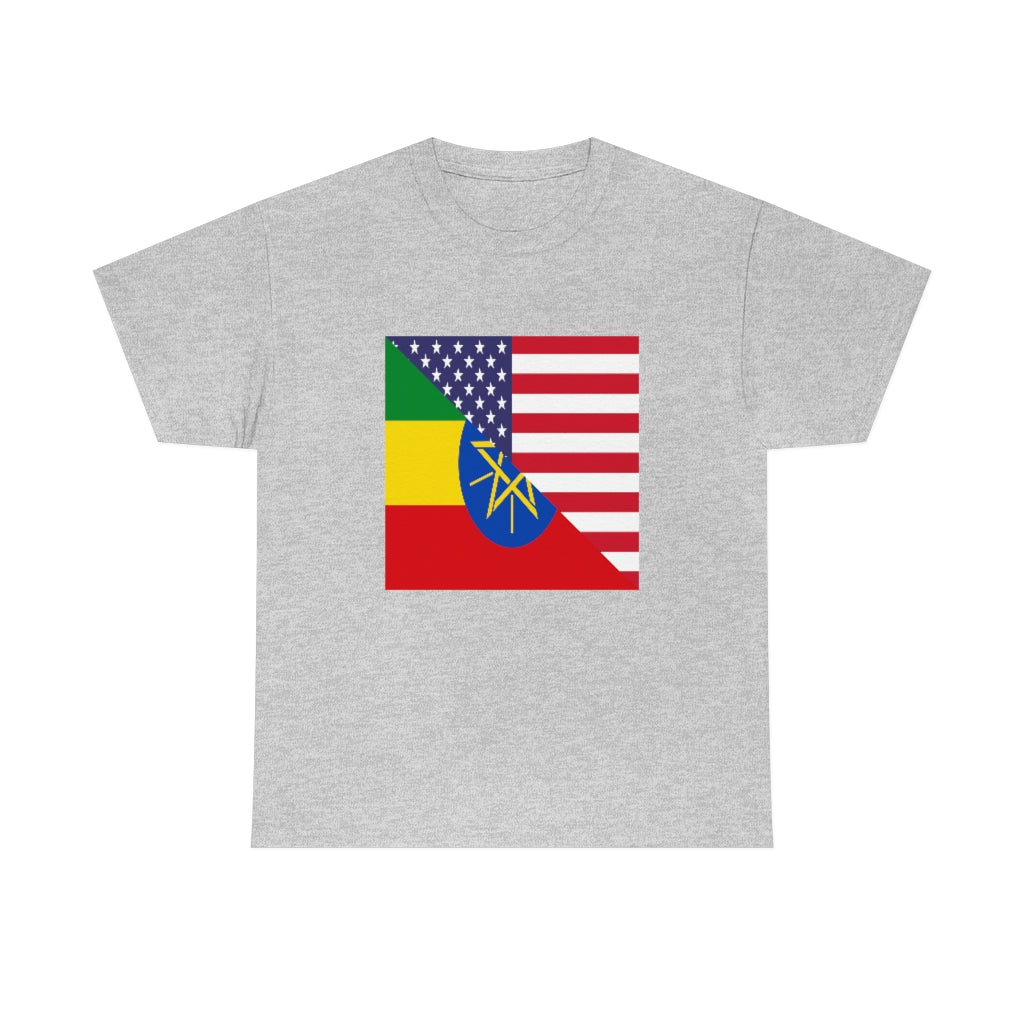 Ethiopia American Flag T-Shirt | Unisex Ethiopian USA Men Women Tee