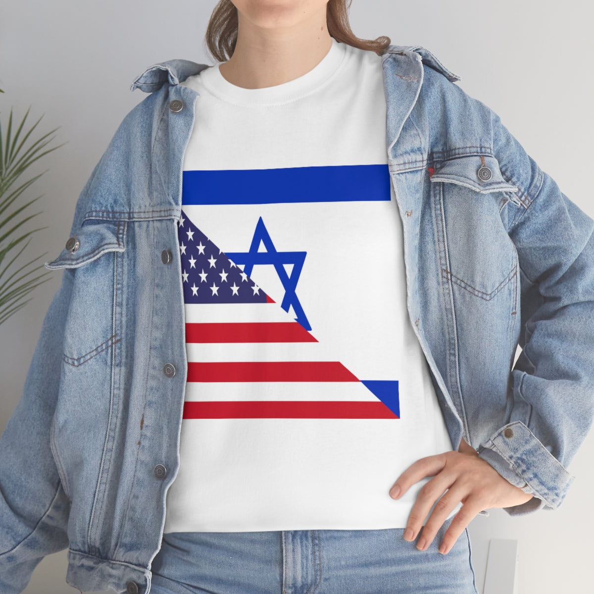 Israel American Flag Half Israeli USA T-Shirt | Unisex Tee Shirt