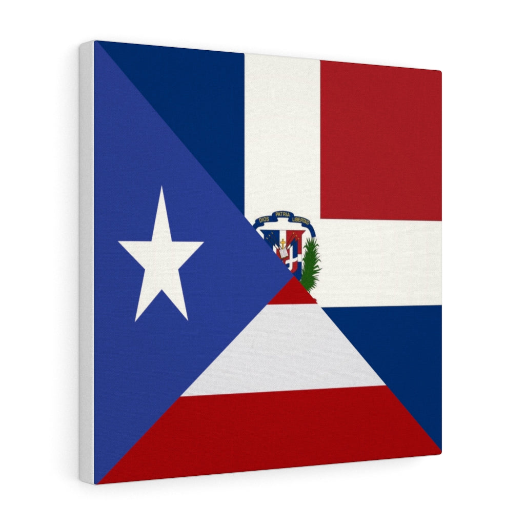 Puerto Rican Dominican Republic Flag Canvas Gallery Wraps | PR DR