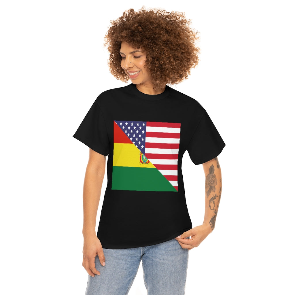 Bolivia American Flag Tee Shirt | Bolivian USA Tshirt