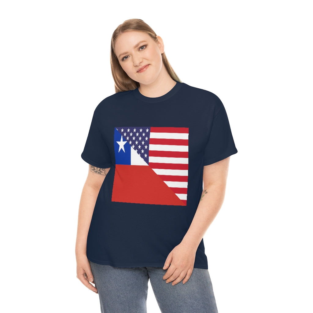 Chilean American Flag Tee Shirt | Unisex Chile USA Tshirt