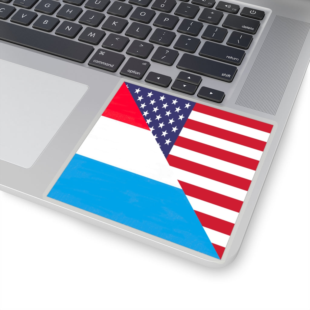 Luxembourg American Flag Sticker | Luxembourger USA Stickers