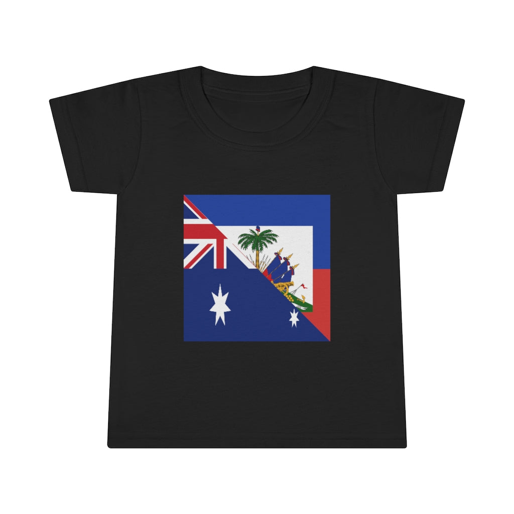 Toddler Australian Haitian Flag T-Shirt | Austrlia Haiti Boy Girl Shirt