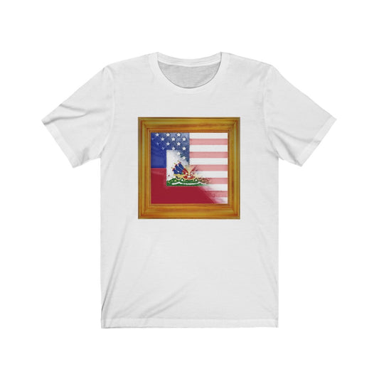 Haitian-American Flag Painting Tee | Haiti USA Men Women Shirt