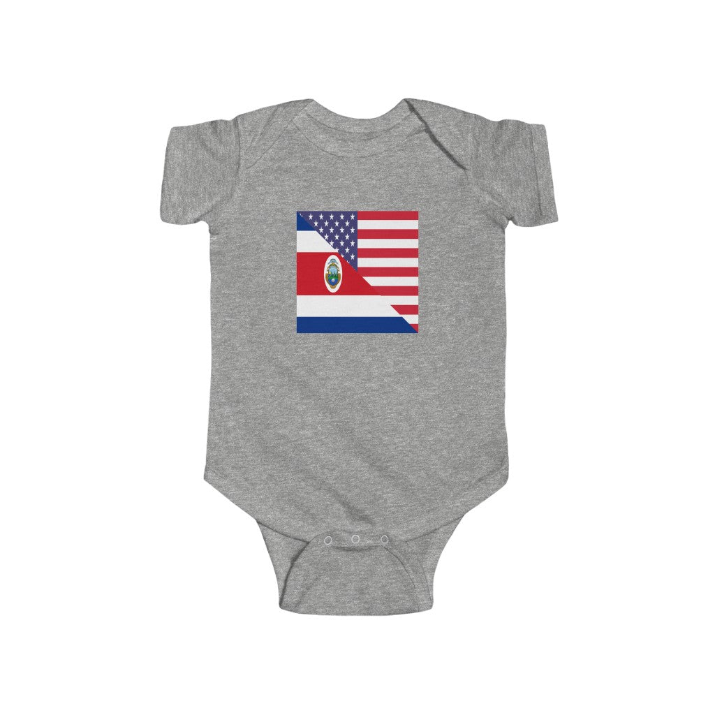 Costa Rica American Flag Baby Bodysuit | Unisex Rican USA Newborn Boy Girl