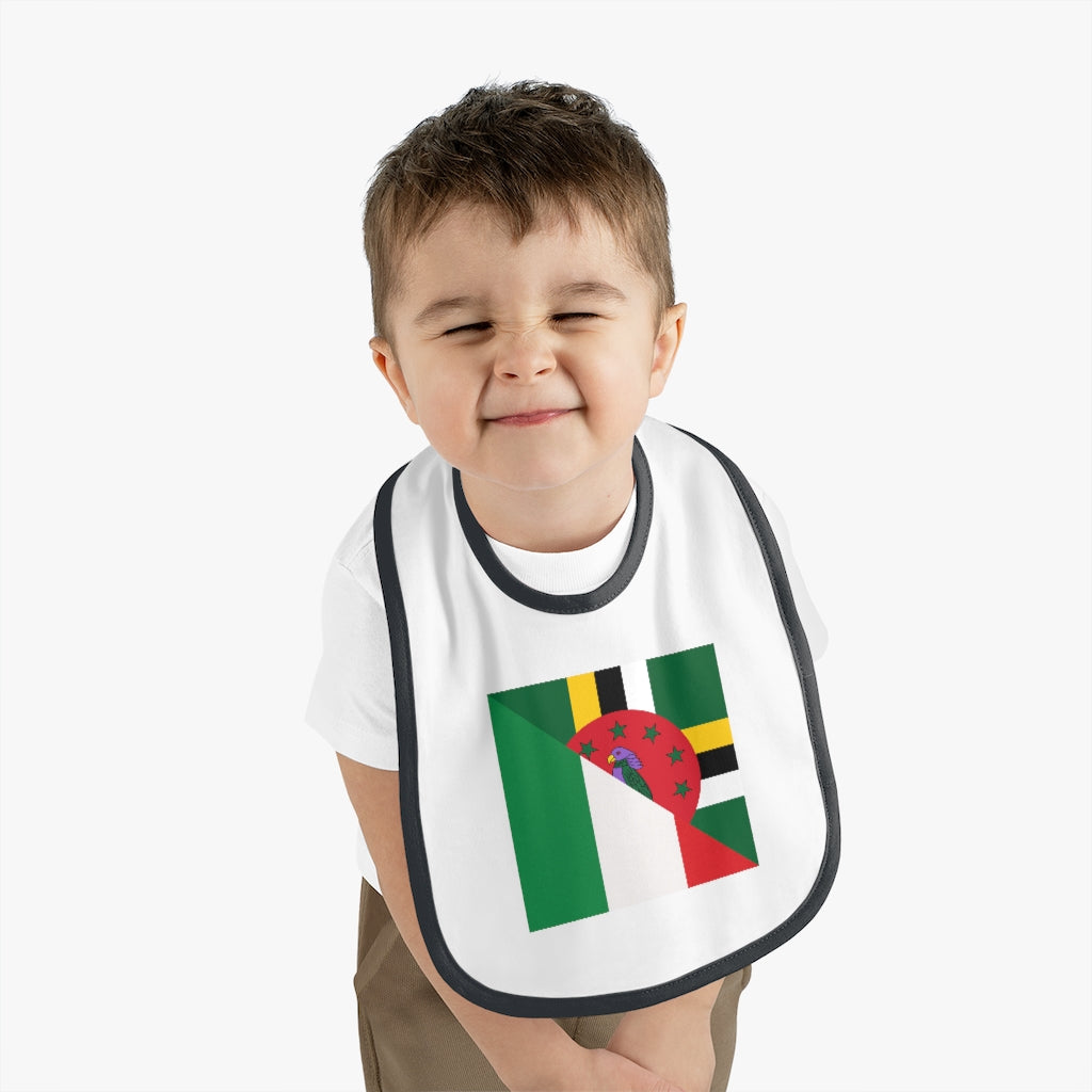 Dominican Italian Flag Baby Bib | Half Italy Dominica Newborn Bib